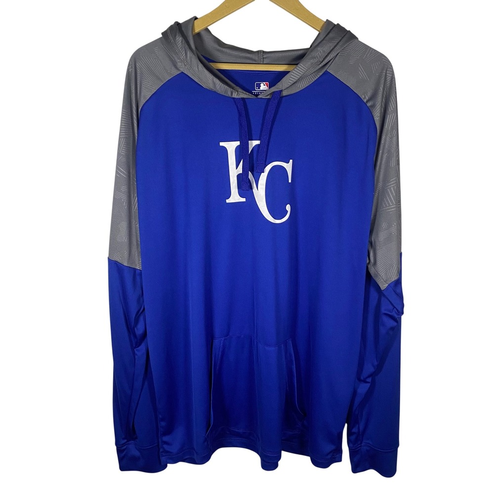 MLB Kansas City Royals Performance Hoodie Mens 2XL Lightweight Pullover‎